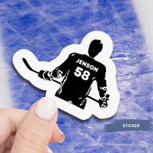 Custom Hockey Sticker Name Number Team Decal Water Resistant Vinyl Material Sport Decoration Locker Room Hockey Gift Player Customization