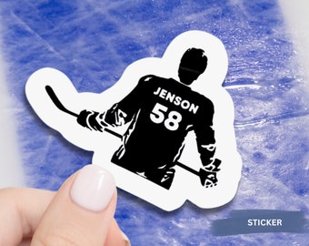 Personalized Hockey Name Stickers - Custom Player Number Waterproof Vinyl Decals