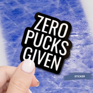 Hockey Humor Sticker Water Resistant Die Cut Design Decal Funny Puck Sports Fan Gift Idea Black Vinyl Car Accessory Helmet Decoration Team