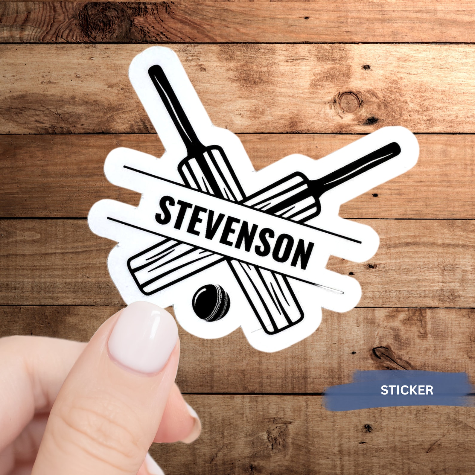 Cricket Bat Sticker Custom Design Team Accessory Item Personalized ...