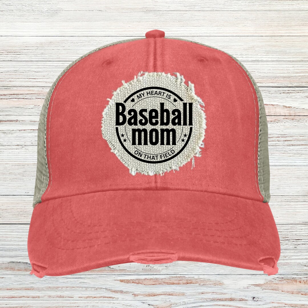 Baseball Mom Hat, Raggy Patch Baseball Mom Hat, Hat for Baseball Mom