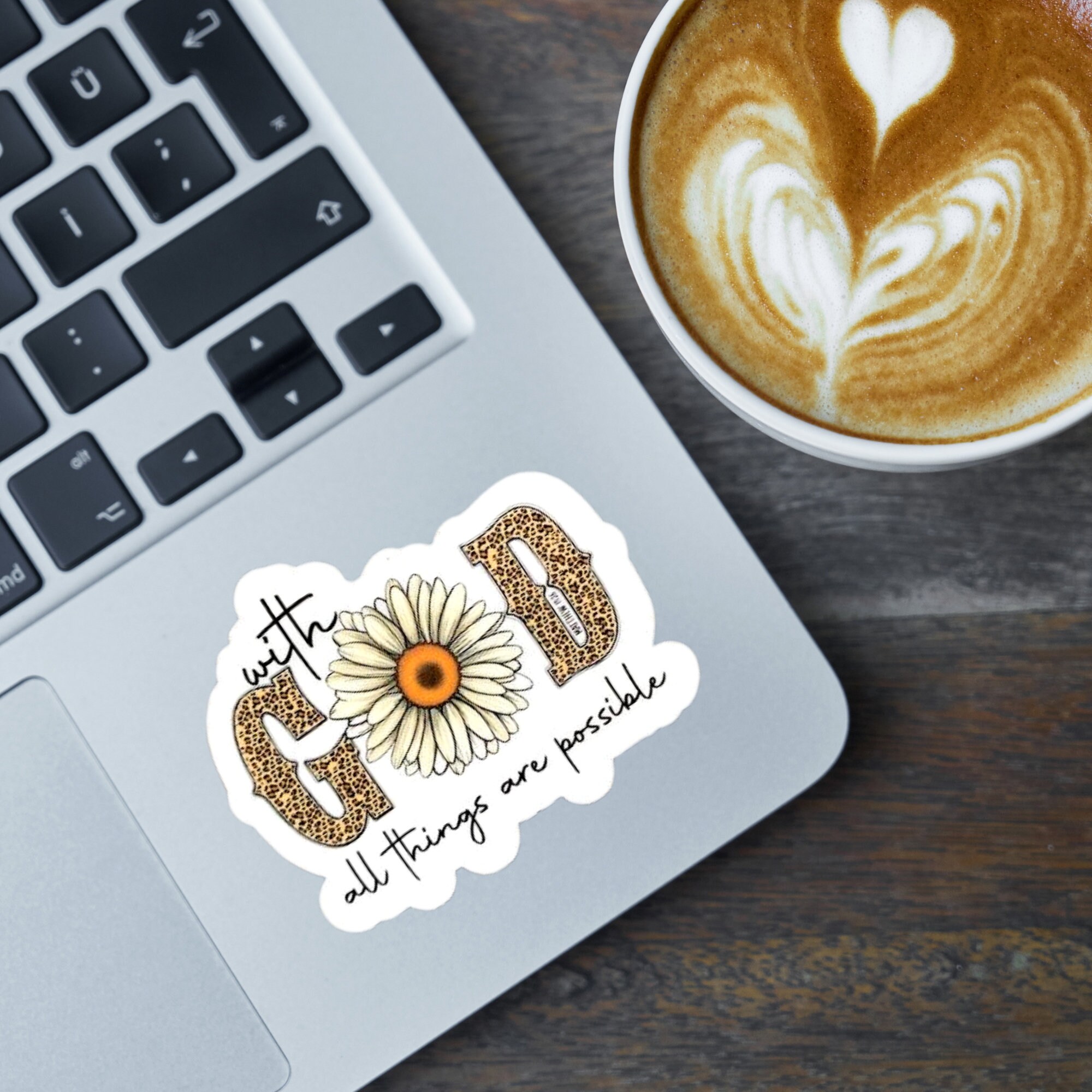 Christian Vinyl Sticker Faith Design Daisy Flower Bible Verse Car Decal ...