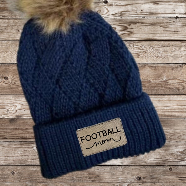 Football Mom Hat, Custom Football Hat, Beanie for Football Mom, Hat for Football Player, Football Mom Gift, Christmas Gift for Football Mom