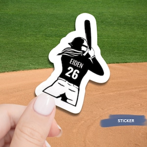 Custom Softball Sticker Design Template Name Customization Player Number Team Decoration Vinyl Material Sport Accessory Water Bottle Sticker