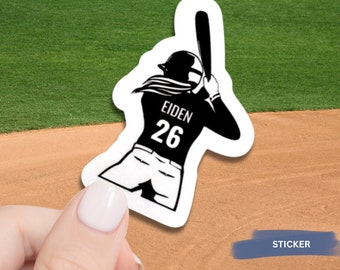Custom Softball Sticker Design Template Name Customization Player Number Team Decoration Vinyl Material Sport Accessory Water Bottle Sticker