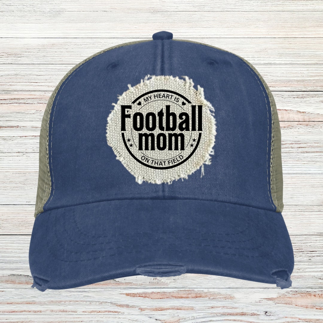 Football Mom Hat, Raggy Patch Football Mom Hat, Hat for Football Mom