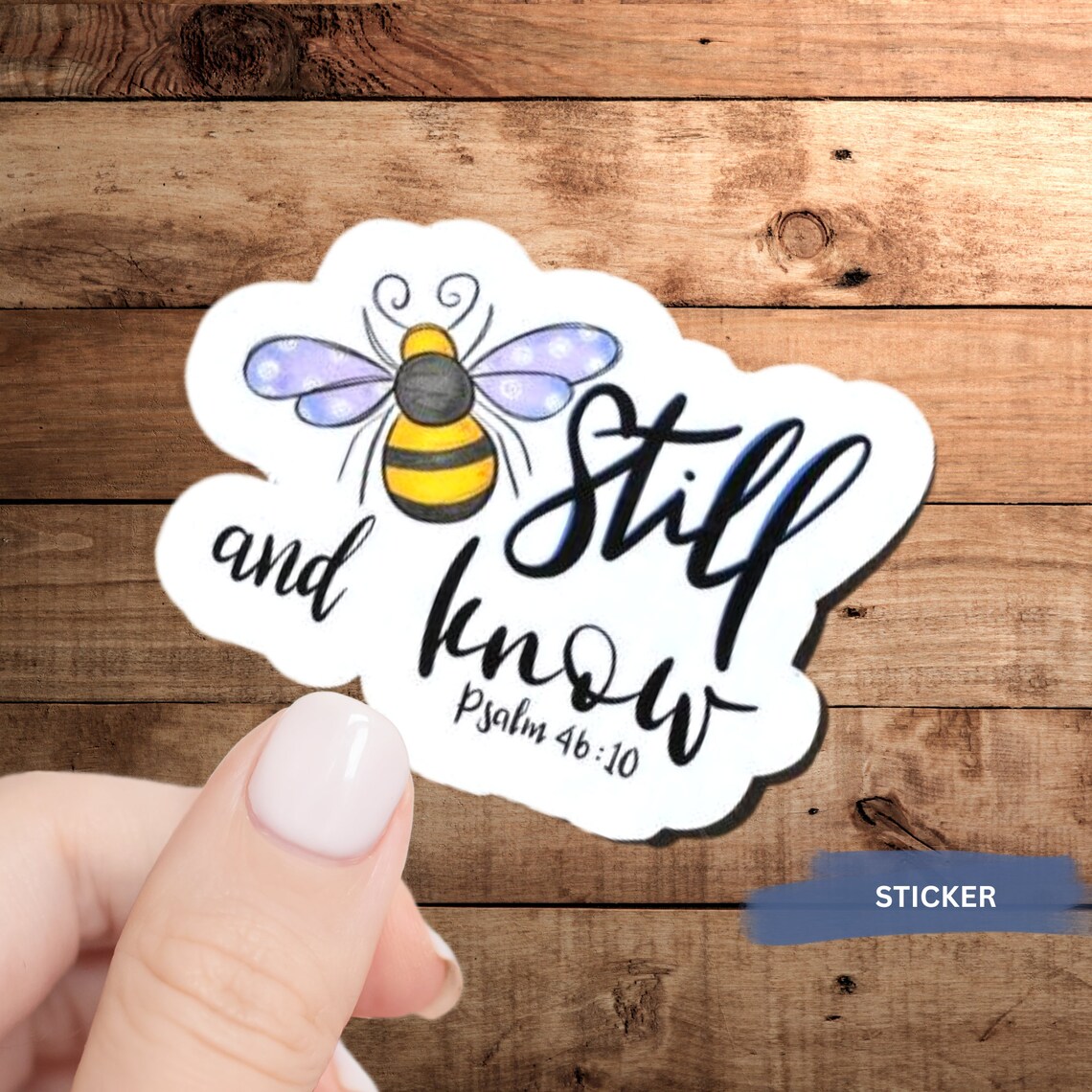 Scripture Vinyl Sticker Bible Verse Watercolor Design Bee Art Christian ...