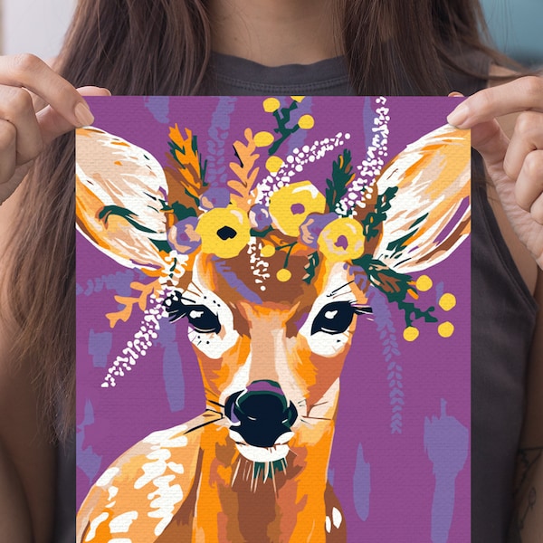 Paint by Number Deer Etsy