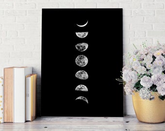 Lunar Phases Art Color Kit Printable Color By Number Art Project DIY Painting Moon Art Painting Digital Kit PC0262