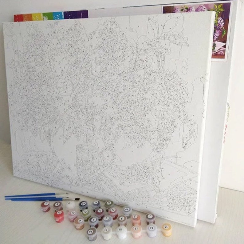 Starry Night Paint by Numbers Cat DIY Kit for Adults Van Gogh Etsy