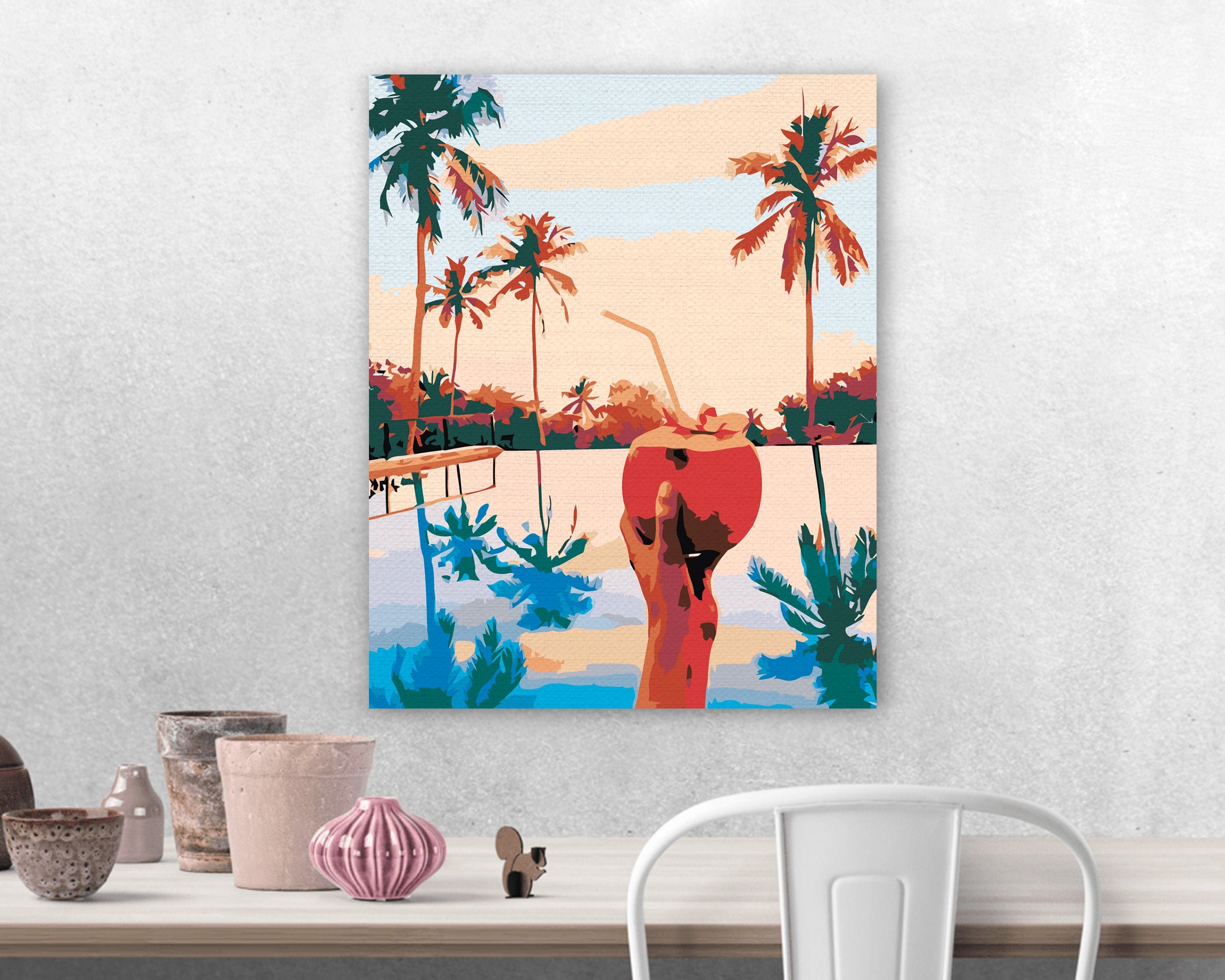 Tropical Vacations Paint by Numbers DIY Kit Painting by Number Art