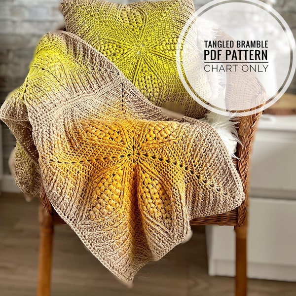 Haakpatroon verwarde braamdeken, alleen tabel (pdf-patroon)