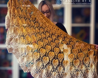 Handmade Ombre Cotton Shawl, Copper Lurex Scarf, Unique Wrap