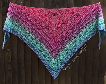 Ombre cotton shawl, all seasons gradient scarf, wrap around for woman, handmade Christmas gift
