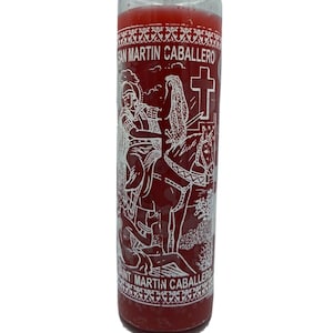 Saint Martin 7 Day Candle, Vela San Martin Caballero Roja, Protection, Against Jealousy, Blessed Candle