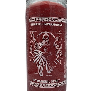Intranquil Spirit Red Candle 14 Day Candle, Pink or Red Espiritu intranquilo, Candle Spell