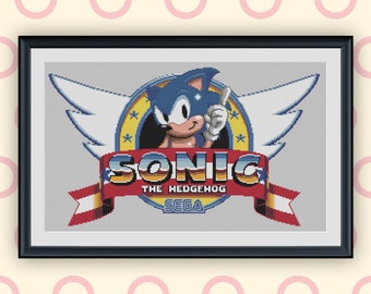 Sonic the Hedgehog 1 Title Screen Cross Stitch Pattern Download