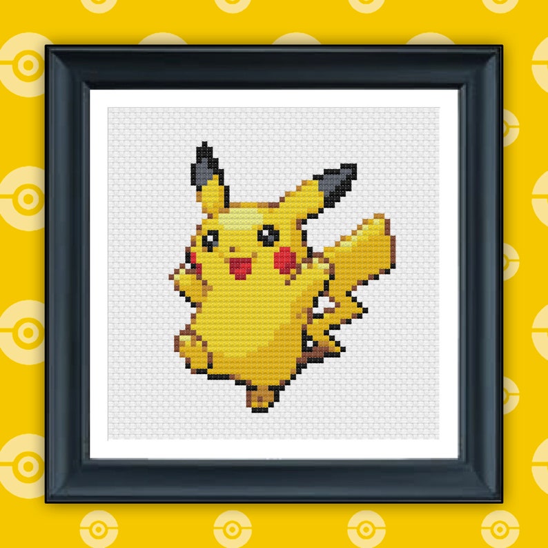 Pokemon Pikachu Sprite Cross Stitch Pattern Nintendo Gameboy Etsy