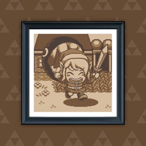 The Legend of Zelda Link&#39;s Awakening Link Plays with Bow-Wow Photograph Geek Cross Stitch Pattern Download
