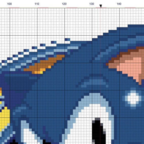 Sonic the Hedgehog 1 Title Screen Cross Stitch (Instant Download