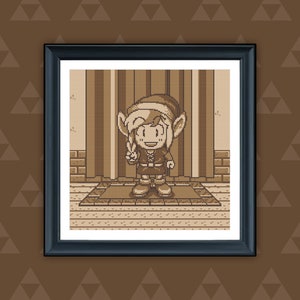 The Legend of Zelda Link&#39;s Awakening Here Stands a Brave Man Photograph Geek Cross Stitch Pattern Download