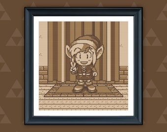 The Legend of Zelda Link's Awakening Here Stands a Brave Man Photograph Geek Cross Stitch Pattern Download