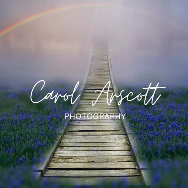 Rainbow Bridge Digital with Bluebells Background Digital Backdrop