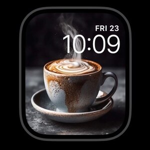 Steaming Cup of Coffee Face for Apple Watch, Wallpaper for Apple Watch