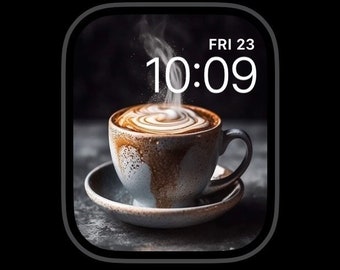 Steaming Cup of Coffee Face for Apple Watch, Wallpaper for Apple Watch