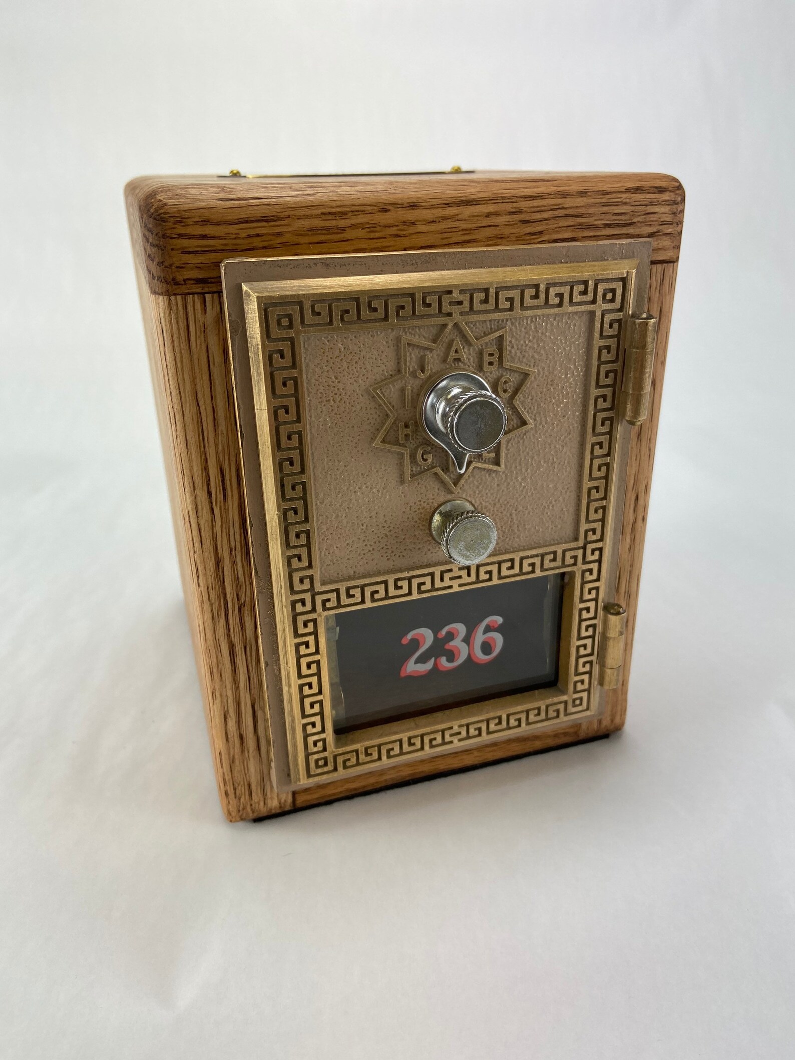 Vintage Oak Post Office Box Bank Etsy