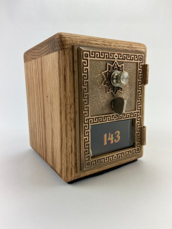 Vintage Oak Post Office Box Bank Etsy