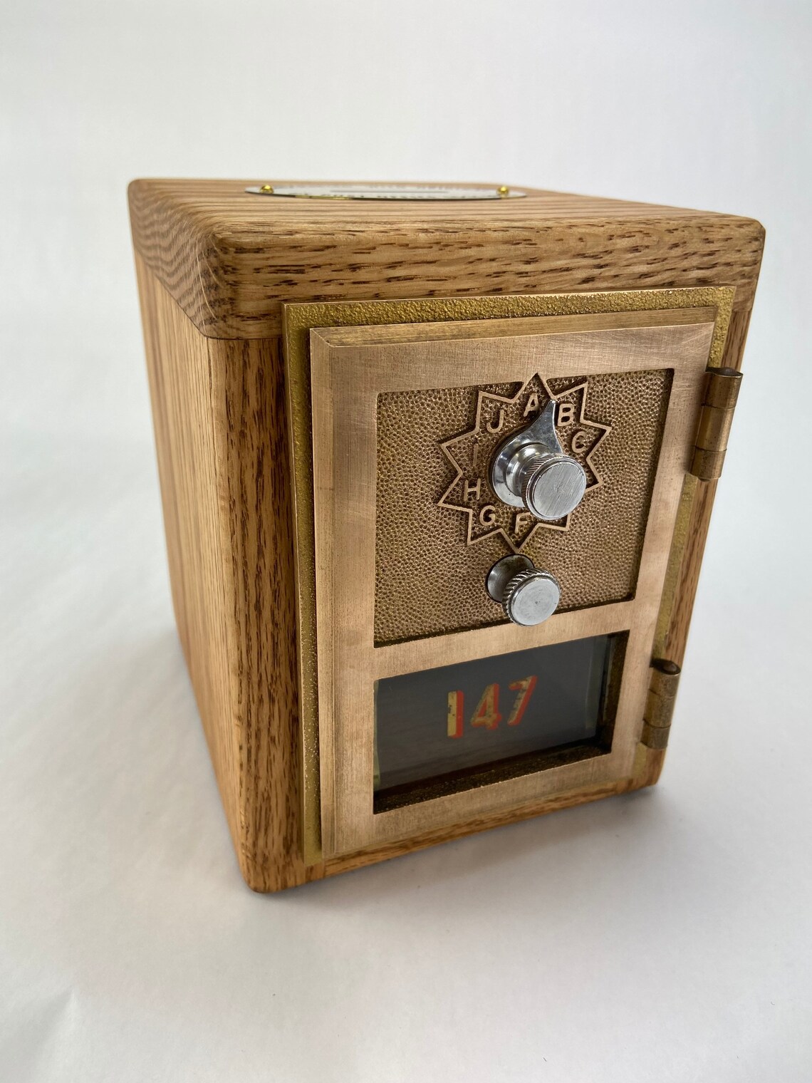 Vintage Oak Post Office Box Bank Etsy