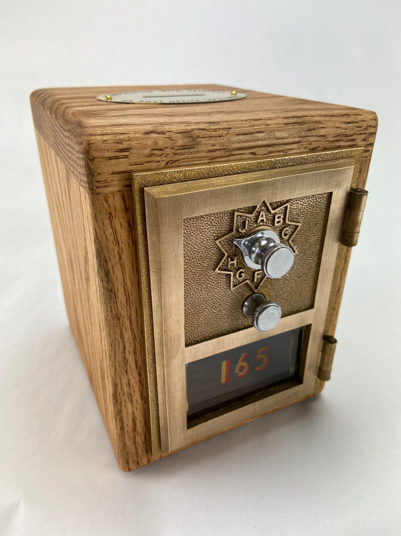 Vintage Oak Post Office Box Bank Etsy