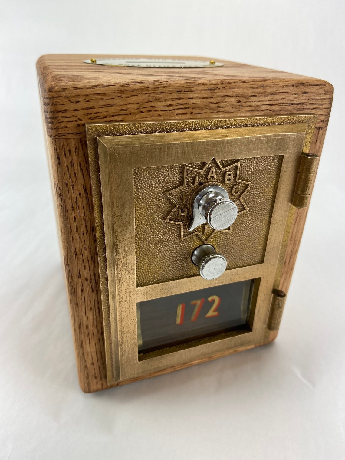 Vintage Oak Post Office Box Bank Etsy