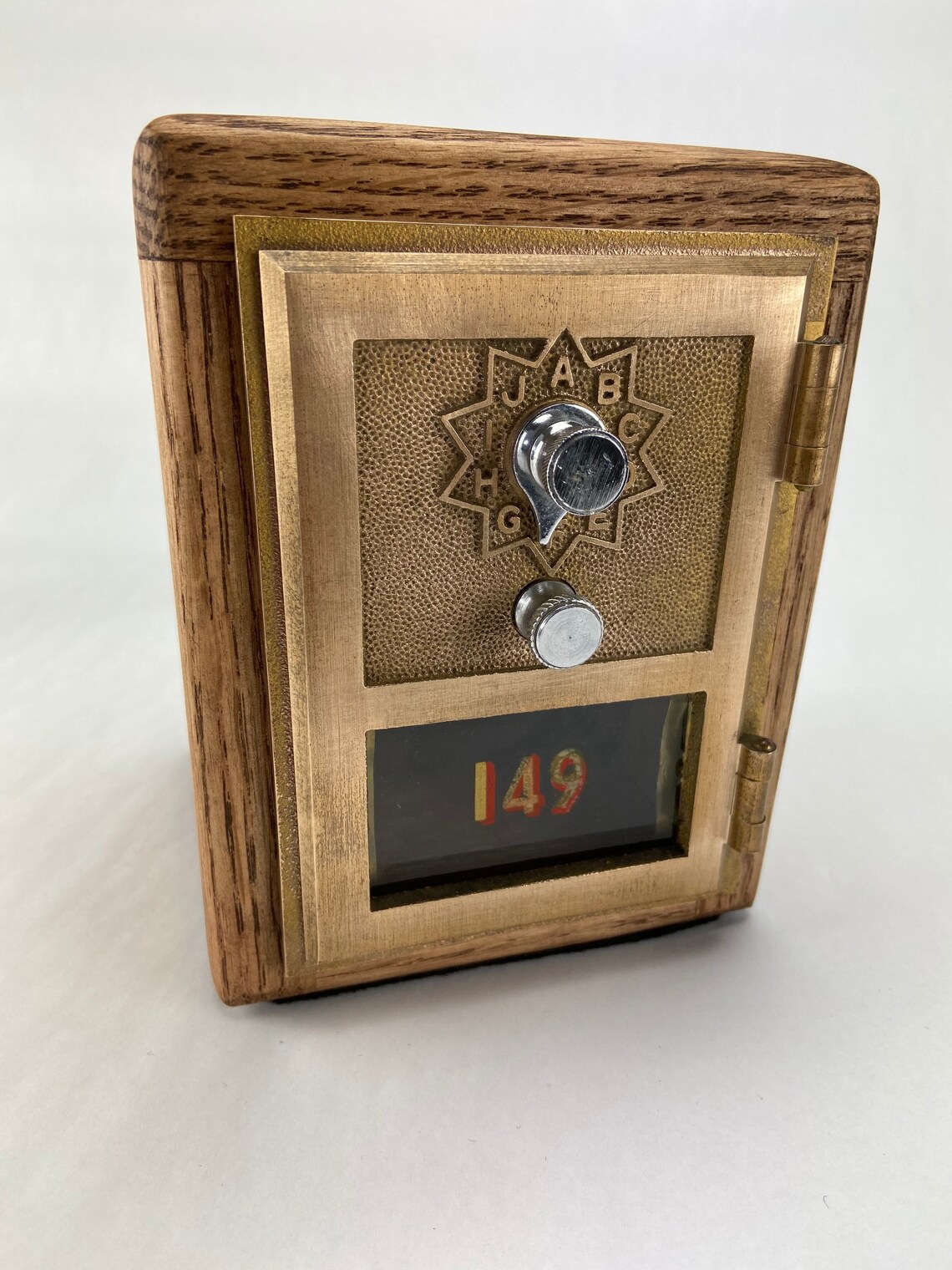 Vintage Oak Post Office Box Bank Etsy