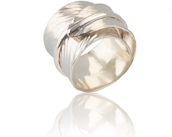 Big Willow Leaf Silver Ring / Hecho a mano por Skusek