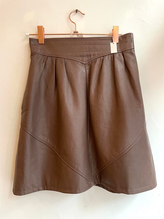 Vintage Brown Leather Skirt