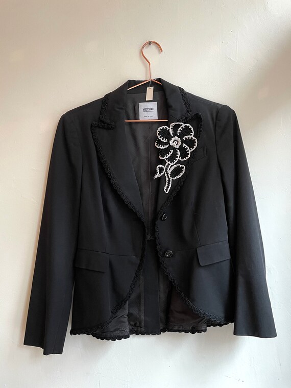 Vintage Moschino Floral Applique Blazer