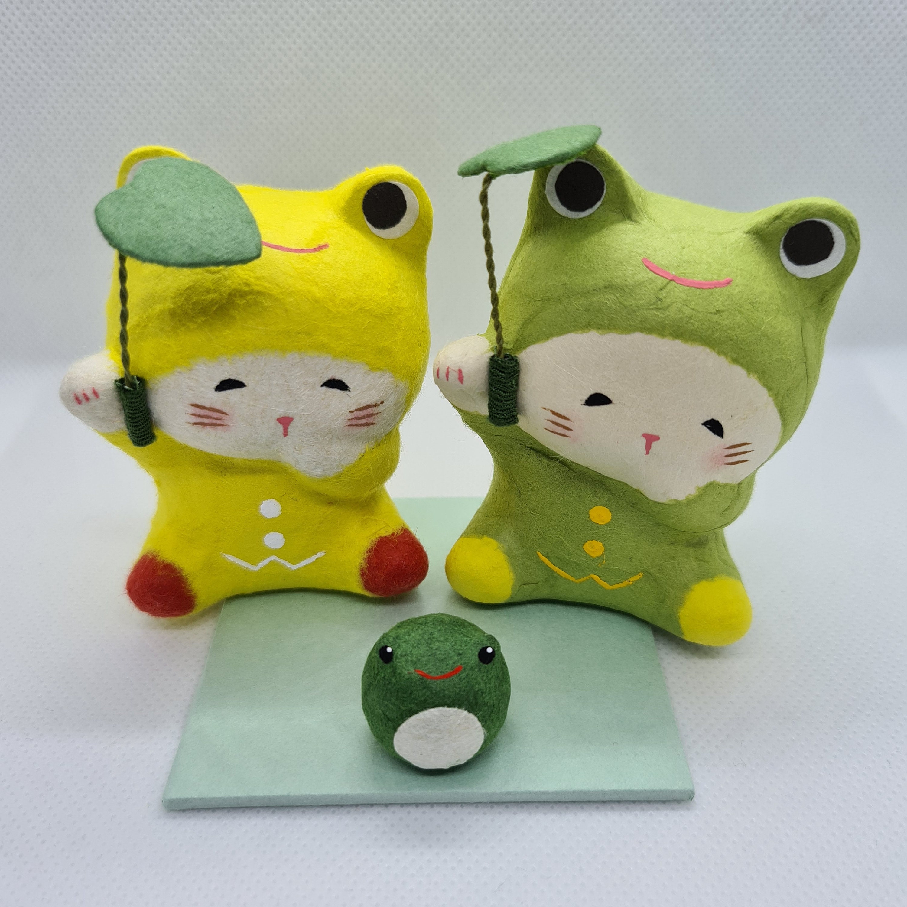 Figurine Cat Frog Matsuri Ice Japan Handmade Japan Made