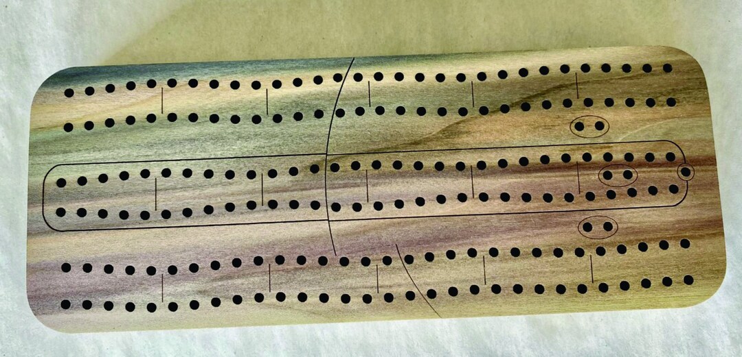 Threesome Cribbage Game Three Players Cribbage Board Swivel Top Hidden