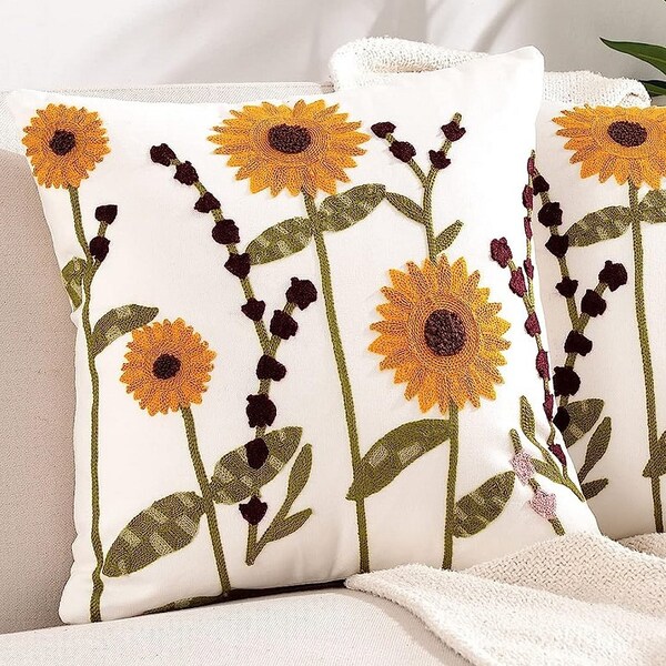 Sunflower Pillow Cover Etsy