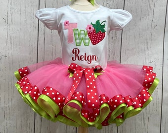 Strawberry Two Second Birthday Shirt/ Strawberry  Second Birthday Outfit