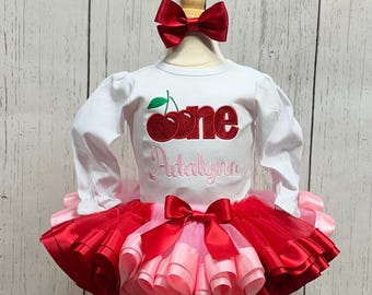 Cherry One First Birthday/ Cherry First Birthday Outfit