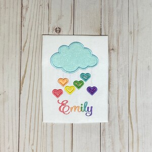 Cloud Raining Rainbow Hearts Shirt