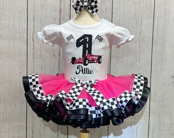 Girls Open Wheel Race Car Birthday Shirt  / Girls Race Car Birthday Outfit