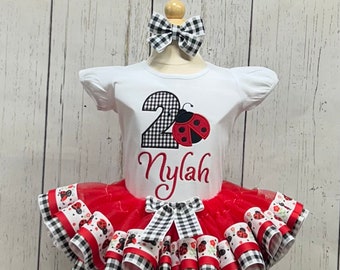 Lady Bug Birthday Shirt  / Lady Bug Birthday Outfit