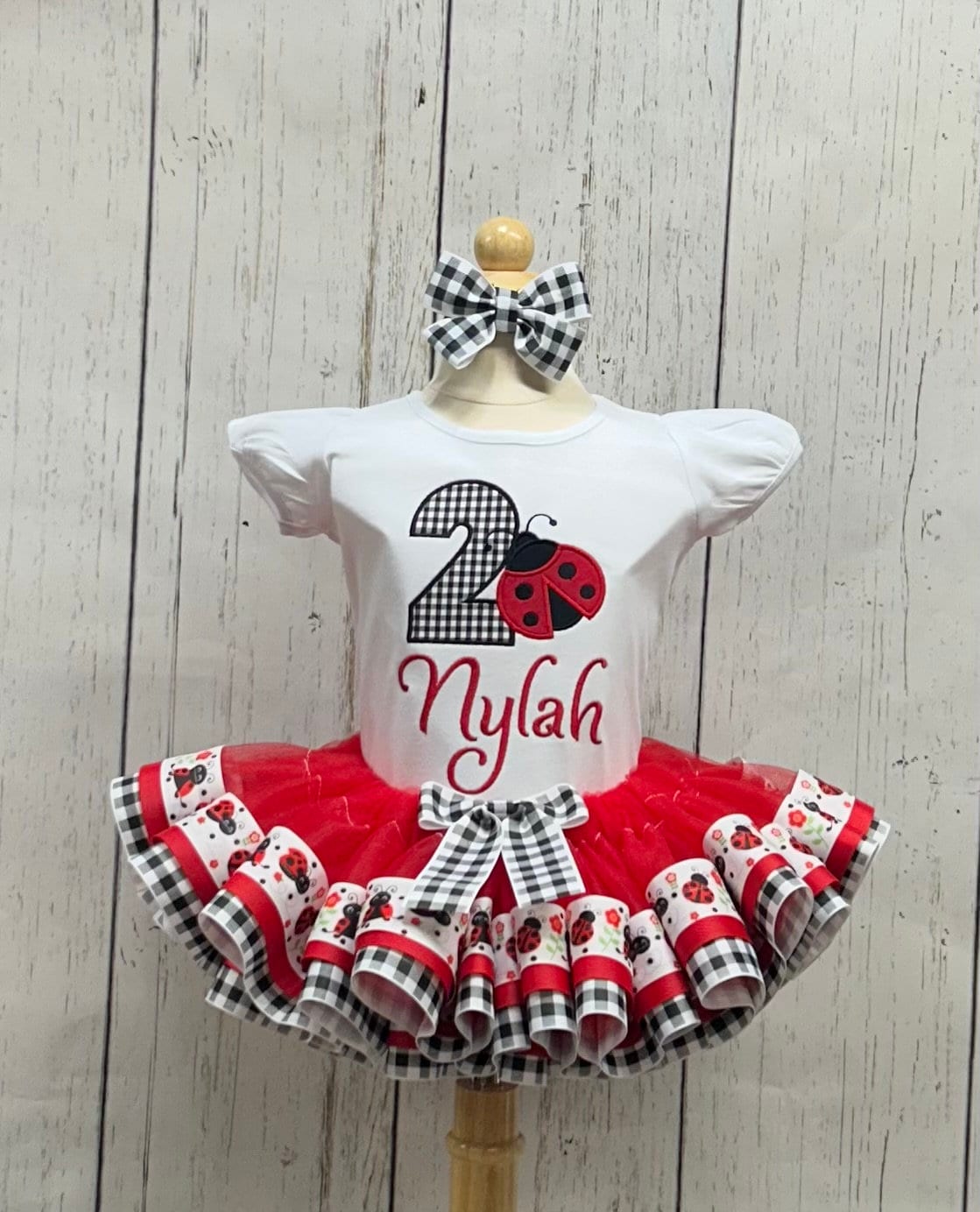 ladybug birthday dress Girl's Birthday Girl Smocked Dress in Pink size 12M main image 1