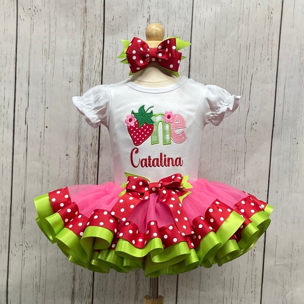 Strawberry One First Birthday Shirt/Strawberry One First Birthday Outfit