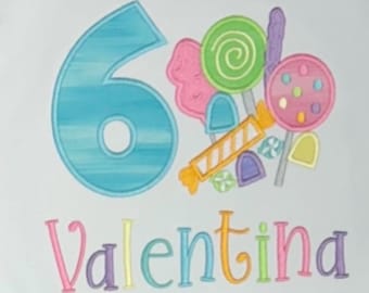 Candy with Blue Number Birthday Shirt