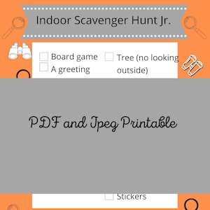 Indoor Scavenger Hunt Jr. printable